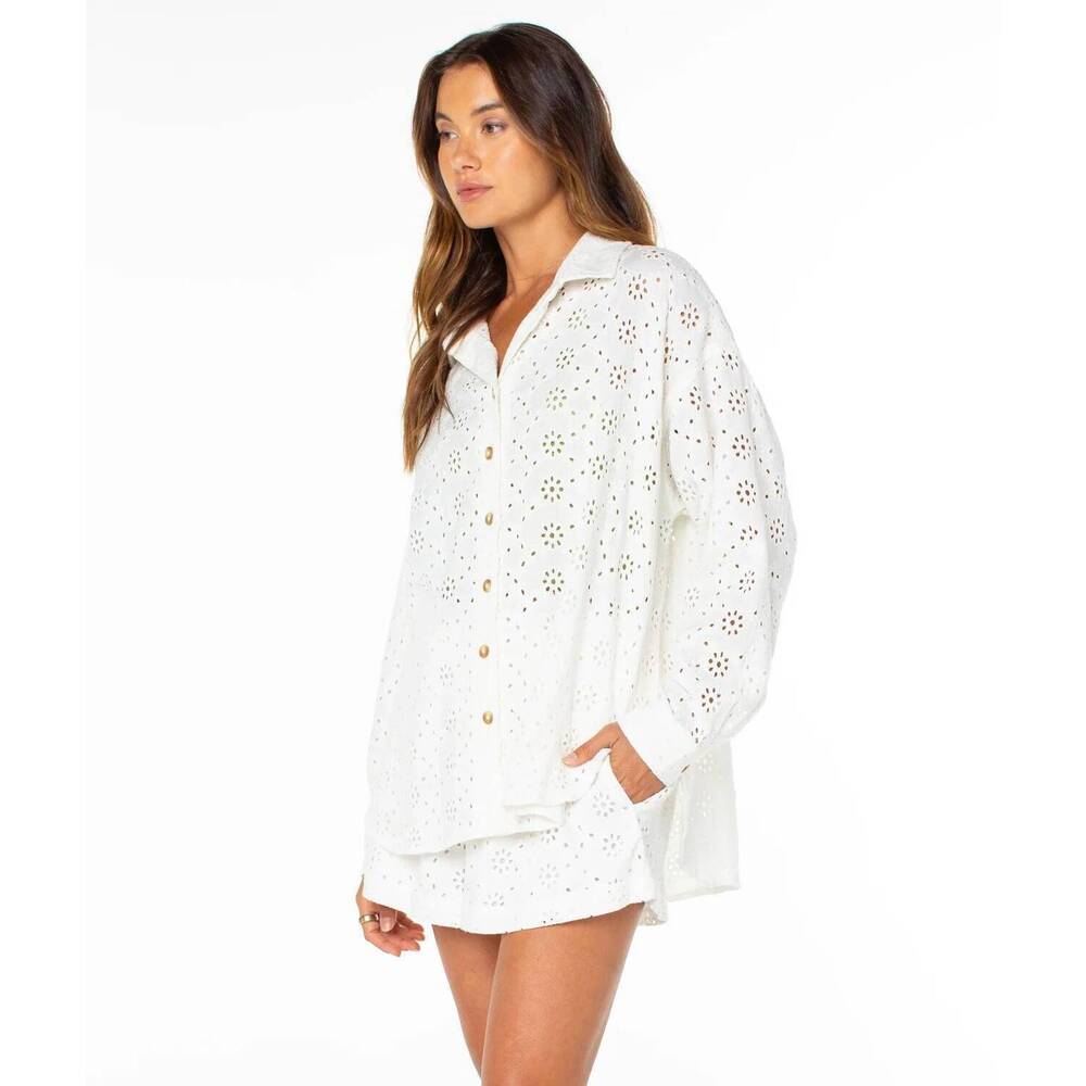 NEW ROXY morning time long sleeve top in white - Picture 3 of 4